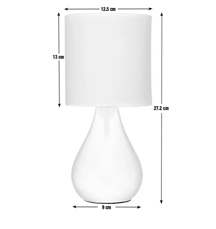 27 Picture Lithophane Shade & Grey Ceramic Table Lamp
