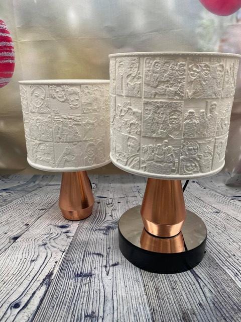 27 Picture Maya Copper LED Touch Lamp with Rotating Shade